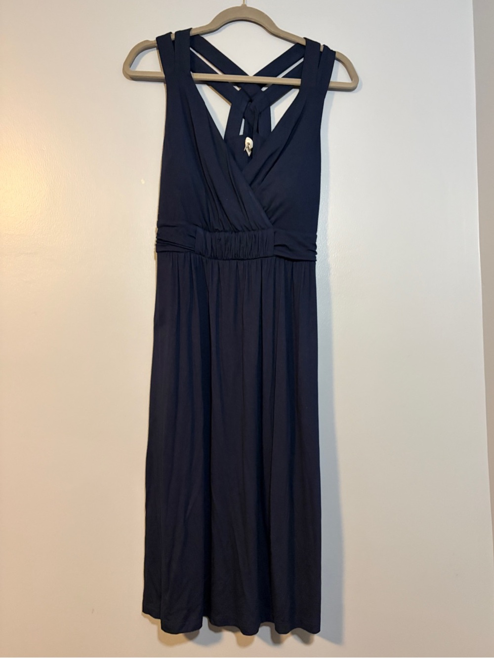 Soma Navy Sleeveless Midi Dress with Cross-Back Straps